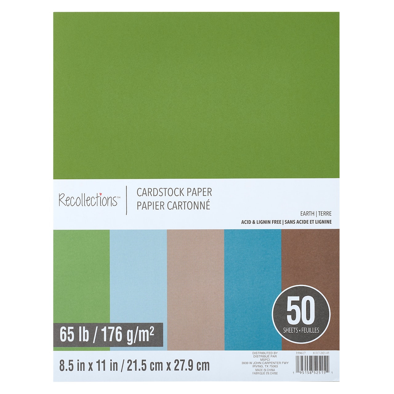 Earth 8.5 x 11 Cardstock Paper by Recollections®, 50 Sheets